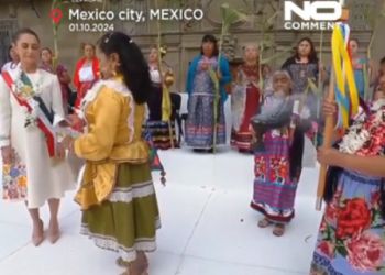 أول رئيسة في تاريخ المكسيك تشارك في حفل للسكان الأصليين