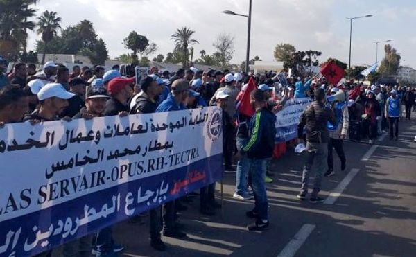عودة الاحتقان لمطار محمد الخامس بسبب الطرد الذي تعرض له 182 عامل ( ة )