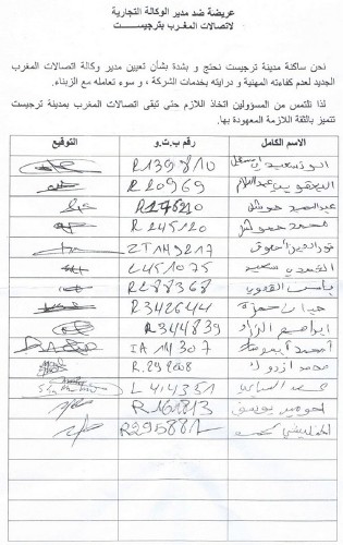 متضررون يطالبون برحيل مسؤول بشركة للهاتف بترجيست