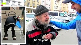 فيديو متسول متشرد يكافئ بـ 1000 دولار لأمانته